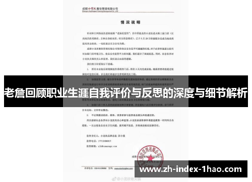 老詹回顾职业生涯自我评价与反思的深度与细节解析 老詹回顾职业生涯自我评价与反思的深度与细节解析
